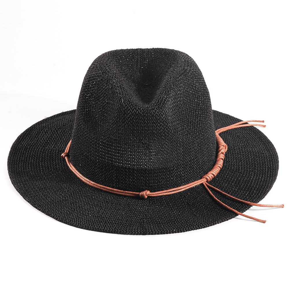 Can be rolls up for packing-Wide Brimmed Straw Hat