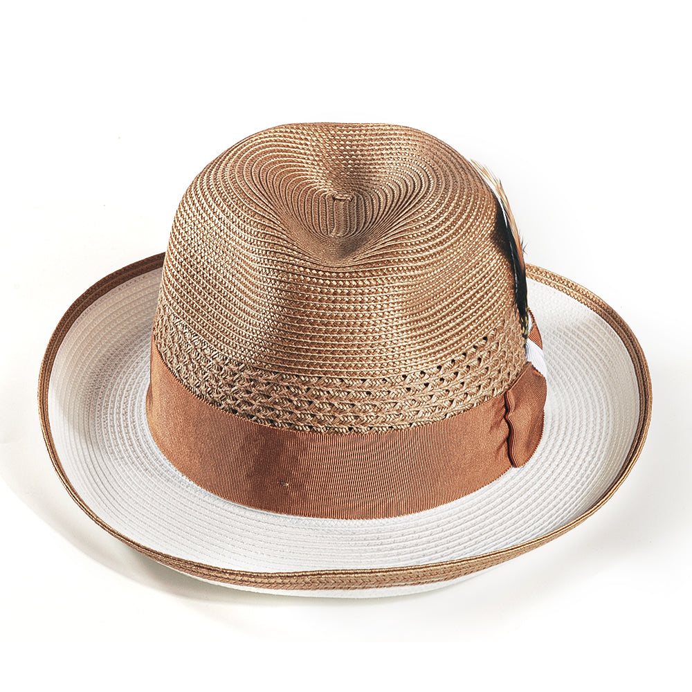 Straw Fedora Hat-Brown