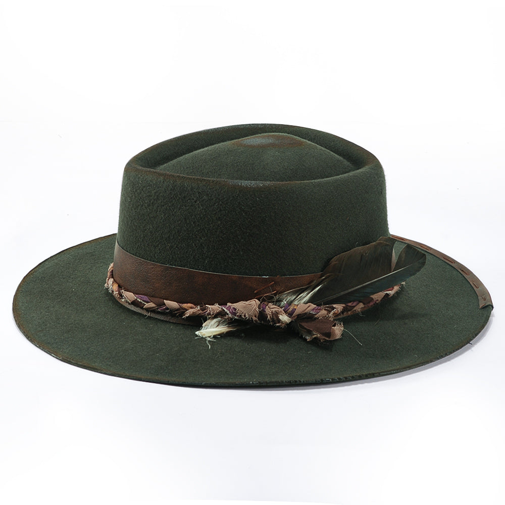 Vintage Green Felt Hat