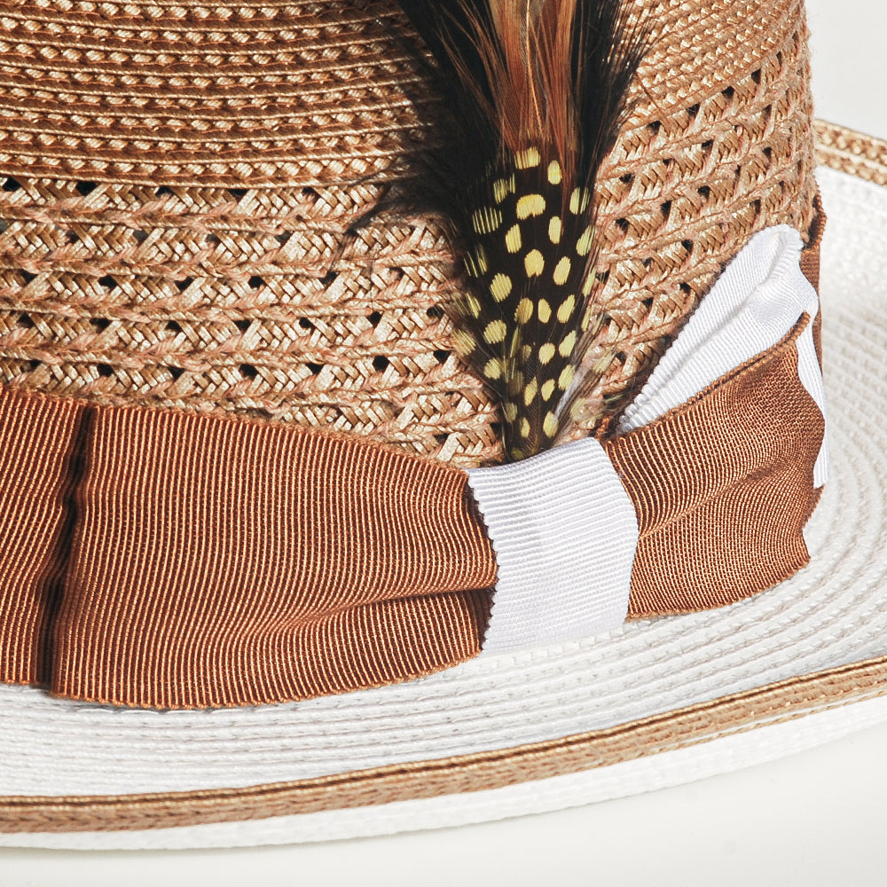 Straw Fedora Hat-Brown