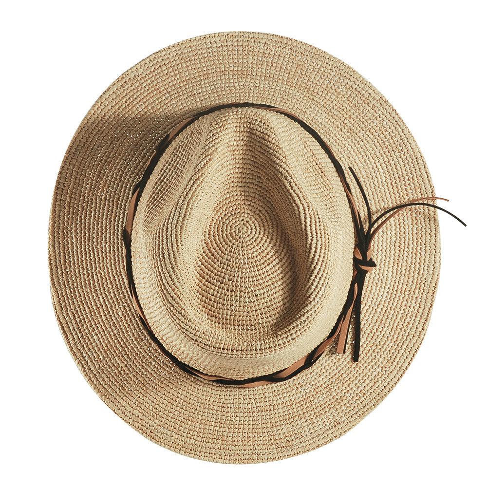 Can be rolls up for packing-Goorin Raffia Haze Fedora