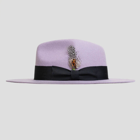 Ferguson Fedora Hat - Lavender + Black