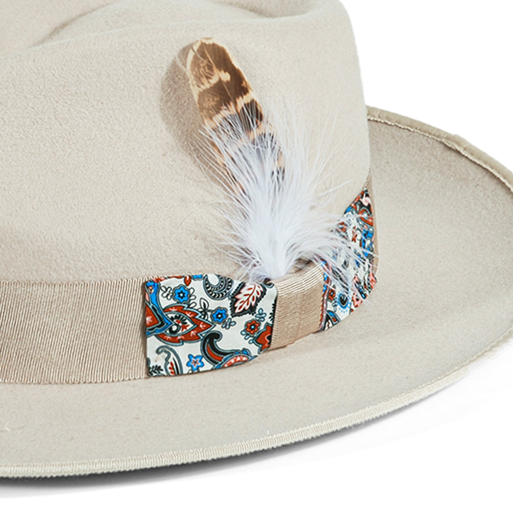 OTRHATS-Fedora-Felt-Beige-Rustic-Brim-detail