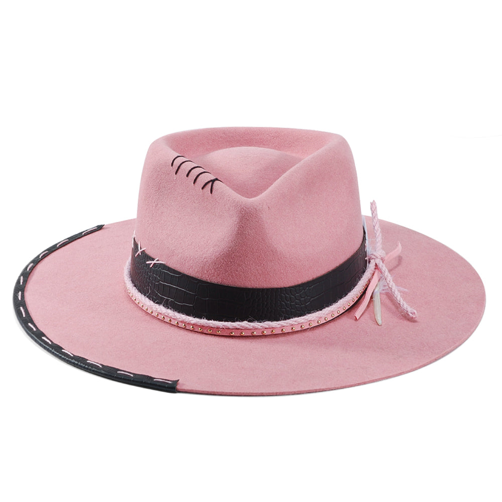 OTRHATS-Fedora-Felt-Pink-Blush-Rose-front