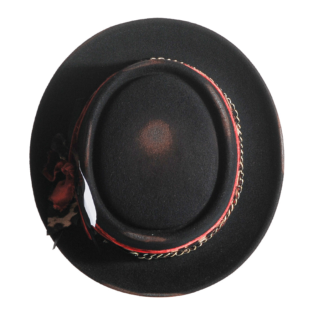 OTRHATS-Porkpie-Wool-Black-Trail-King-top