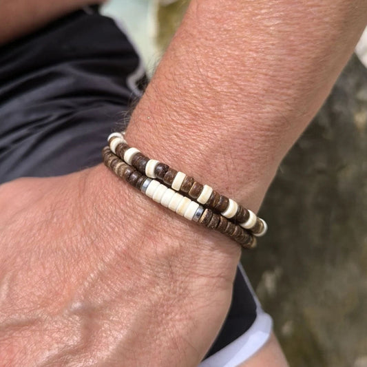 Wooden Beads Coconut Shell Bracelet