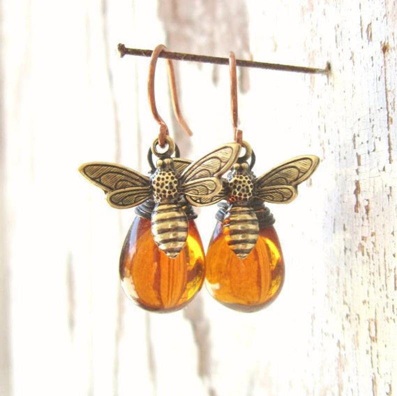 Bee Drop Earrings