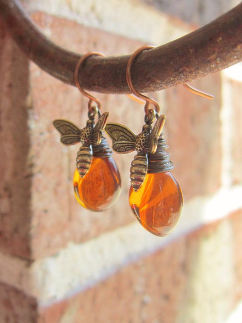 Bee Drop Earrings