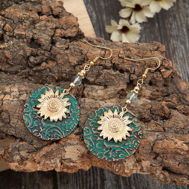 Double Sunflower Earrings