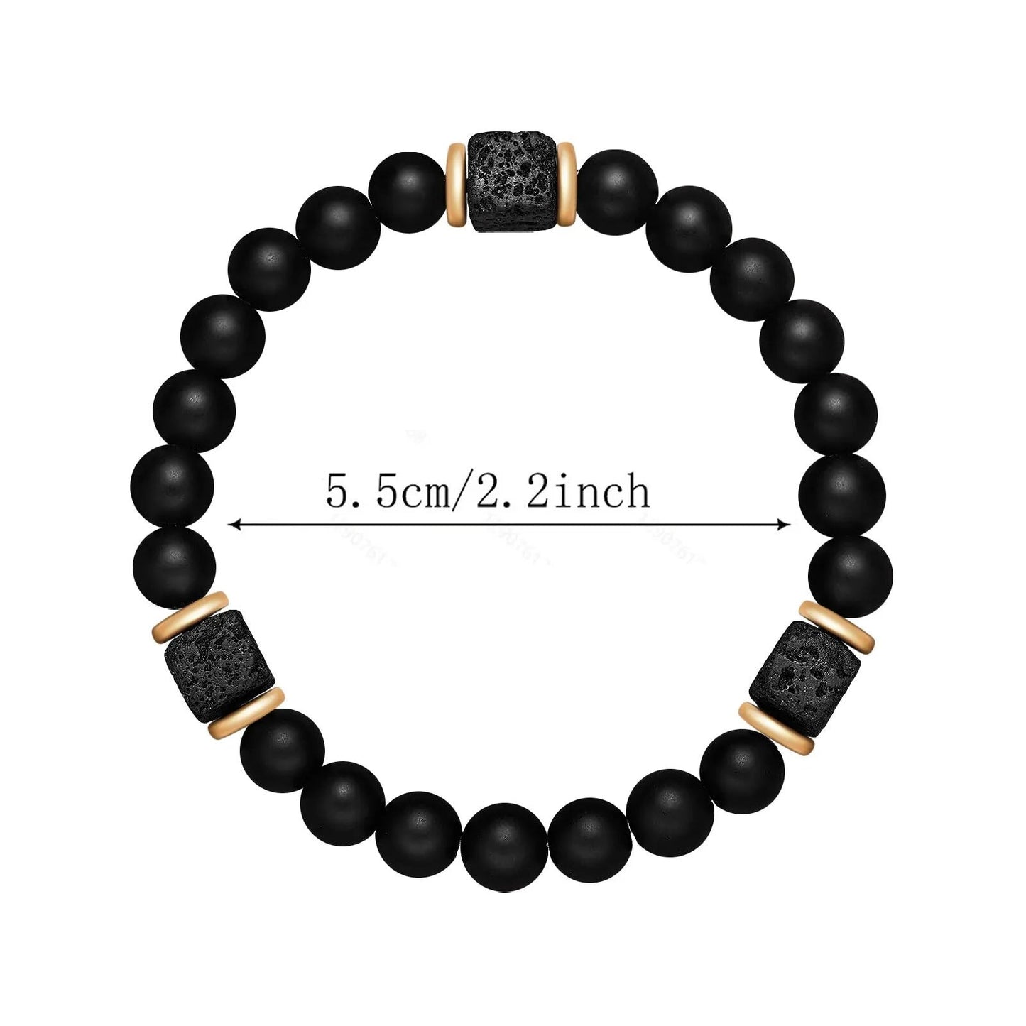 Black Obsidian Square Volcanic Stone Bracelet