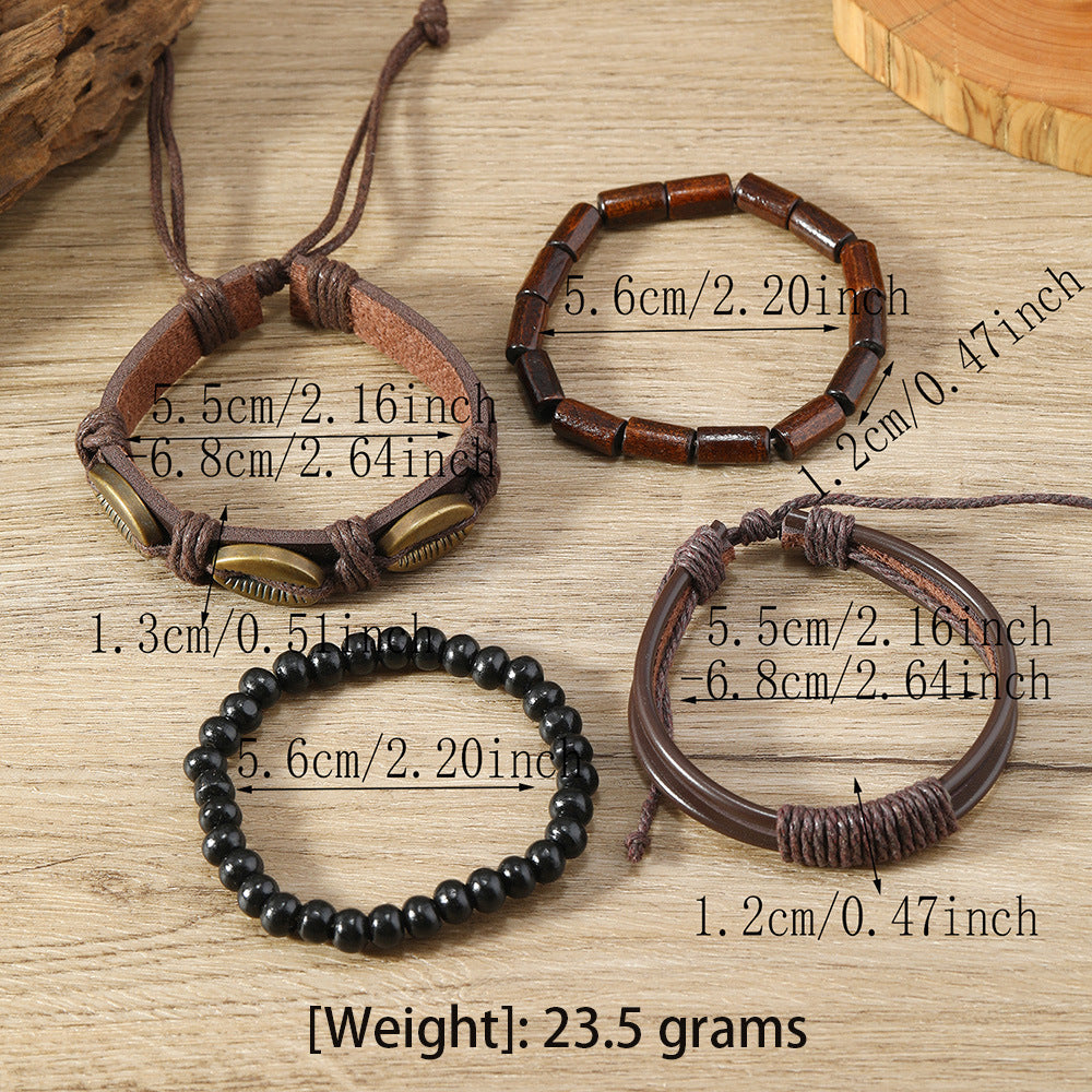 Alloy Shell Multi-layer Beading Wooden Beads