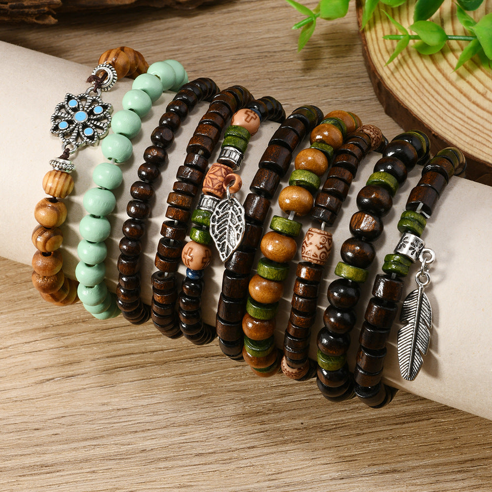 Coconut Shell Wooden Bead Bracelet