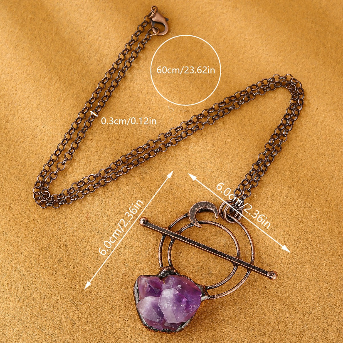 Natural Amethyst Buds Raw Stone Necklace