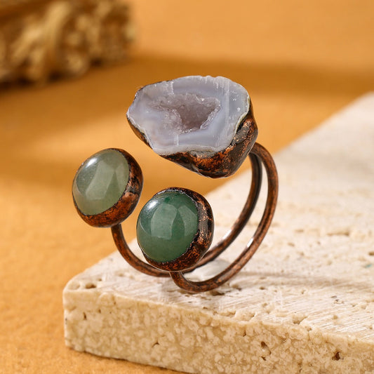 Crystal Cave Agate Ring