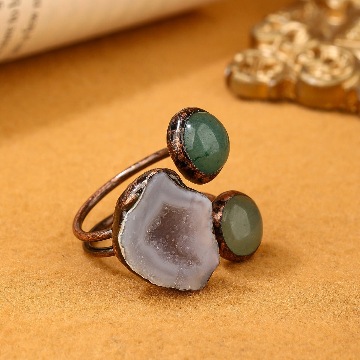 Crystal Cave Agate Ring